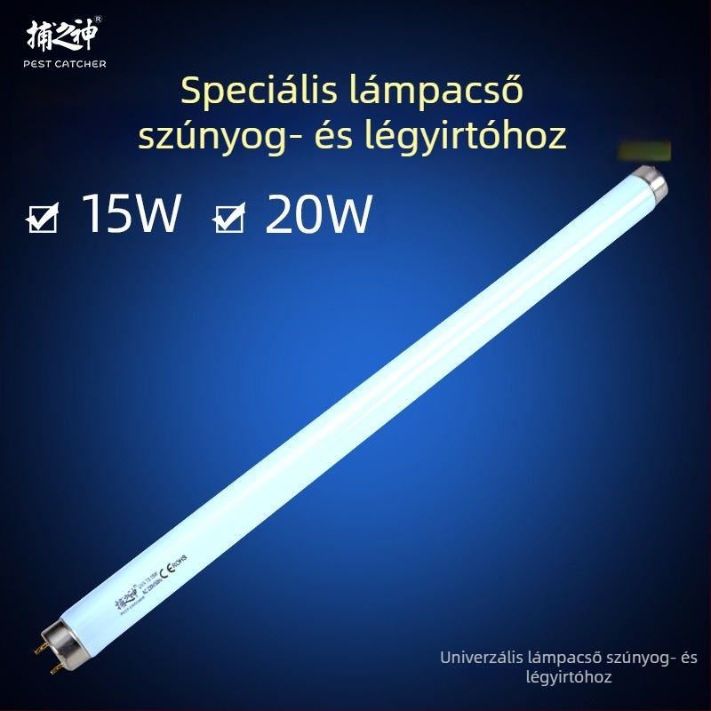 T8 UV rovarirtó lámpa, 15W, egyenes cső