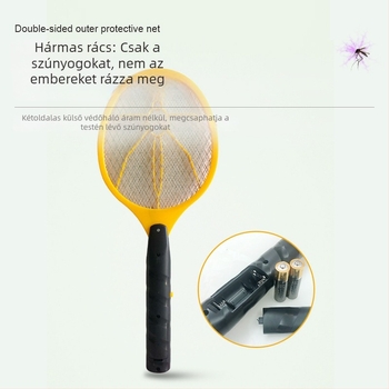 LED-es fényű és hálós felülettel rendelkező elektromos szúnyogcsapó – háztartási szúnyogölő lámpa, kettős funkciójú készülék szúnyogok ellen, AA elemről működik