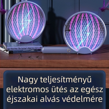 Elektronikus szúnyogcsapó, újra tölthető, 2 az 1-ben: szúnyogirtó lámpa és csapó, ABS burkolat, 10 m²-ig lefedettség