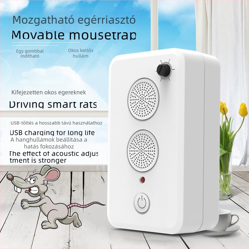 Autóba szerelhető ultrahangos egérriasztó, otthoni falra szerelhető