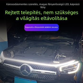 Autó motorháztető LED DRL áthaladó típus (IP68, 12V, 12W, 10000 lm, 0,2 A)
