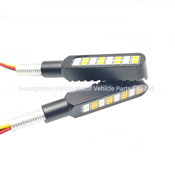 Motorkerékpár LED irányjelző, alumínium ötvözet házban, modell QYQ-5013, 12V, 0,36W, élettartam 30 000 óra, módosított autókhoz és motorkerékpárokhoz