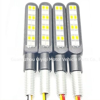 Motorkerékpár LED irányjelző, alumínium ötvözet házban, modell QYQ-5013, 12V, 0,36W, élettartam 30 000 óra, módosított autókhoz és motorkerékpárokhoz