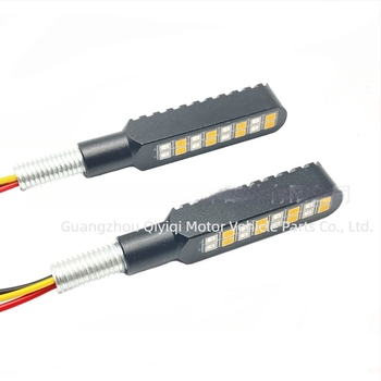 Motorkerékpár LED irányjelző, alumínium ötvözet házban, modell QYQ-5013, 12V, 0,36W, élettartam 30 000 óra, módosított autókhoz és motorkerékpárokhoz