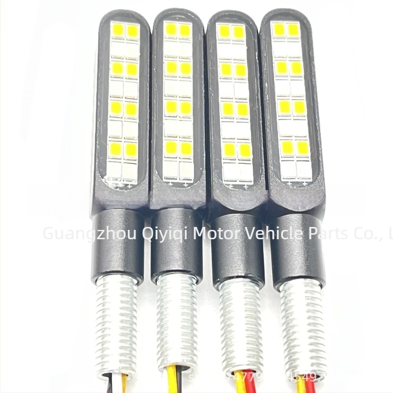 Motorkerékpár LED irányjelző, alumínium ötvözet házban, modell QYQ-5013, 12V, 0,36W, élettartam 30 000 óra, módosított autókhoz és motorkerékpárokhoz
