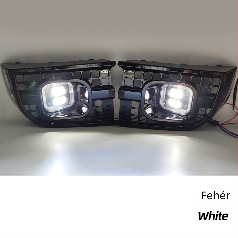Land Rover Defender/Guardian ködlámpa angyalszemekkel – ABS+LED, 12V, IP67, 800lm, 6000K