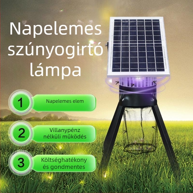 Napelemes kültéri szúnyogirtó lámpa fotokatalizátorral — vízálló a kerthez és az udvarhoz, modell 00-86, Youmu márka, 220V
