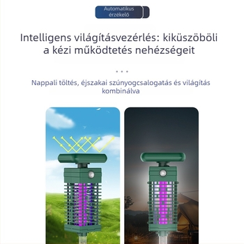 Kültéri elektromos szúnyogirtó lámpa beépített akkumulátorral, UV-lámpával, 61 m² feletti lefedettség