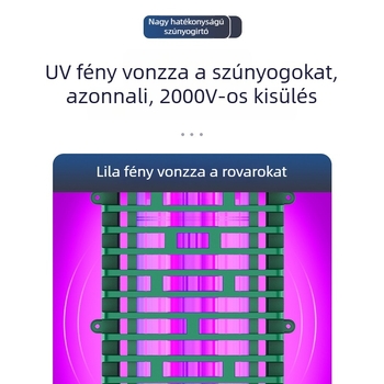 Kültéri elektromos szúnyogirtó lámpa beépített akkumulátorral, UV-lámpával, 61 m² feletti lefedettség