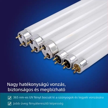Szúnyogirtó cső lámpa ragadós csapdával, éttermi használatra, modell T5-8W/10W, kék-lila fény