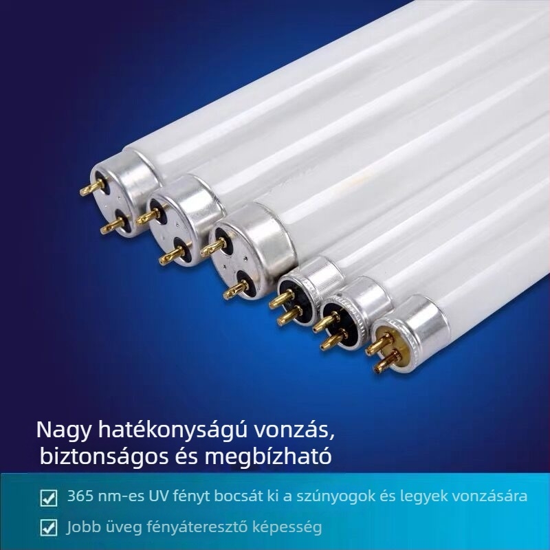 Szúnyogirtó cső lámpa ragadós csapdával, éttermi használatra, modell T5-8W/10W, kék-lila fény