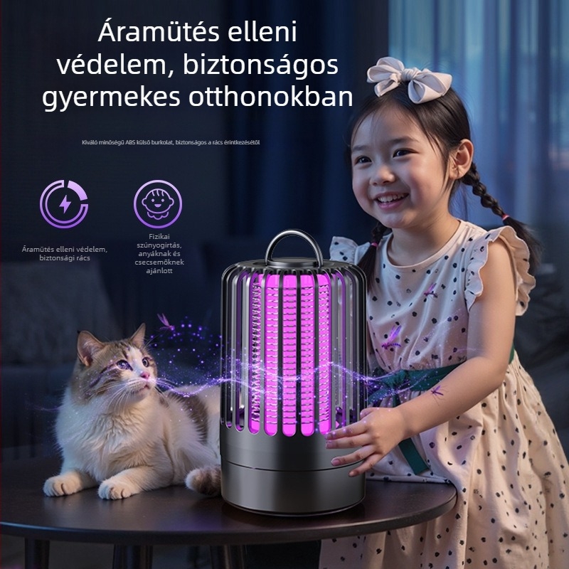 Függő elektromos szúnyogirtó lámpa kültéri kempingezéshez, lila fényű szúnyogcsapda, hordozható otthoni szúnyogriasztó lámpa