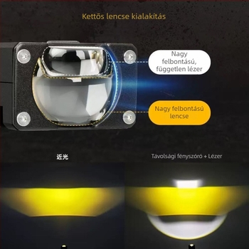 U49 LED autogrill spotlámpa 1 hüvelykes mátrix lencsével, sárga–fehér kettős színű motorkerékpár fényszóró