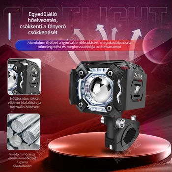 MT5 Dual-lencsés LED fényszóró motorhoz, 30W, DC12-50V, alumínium ház