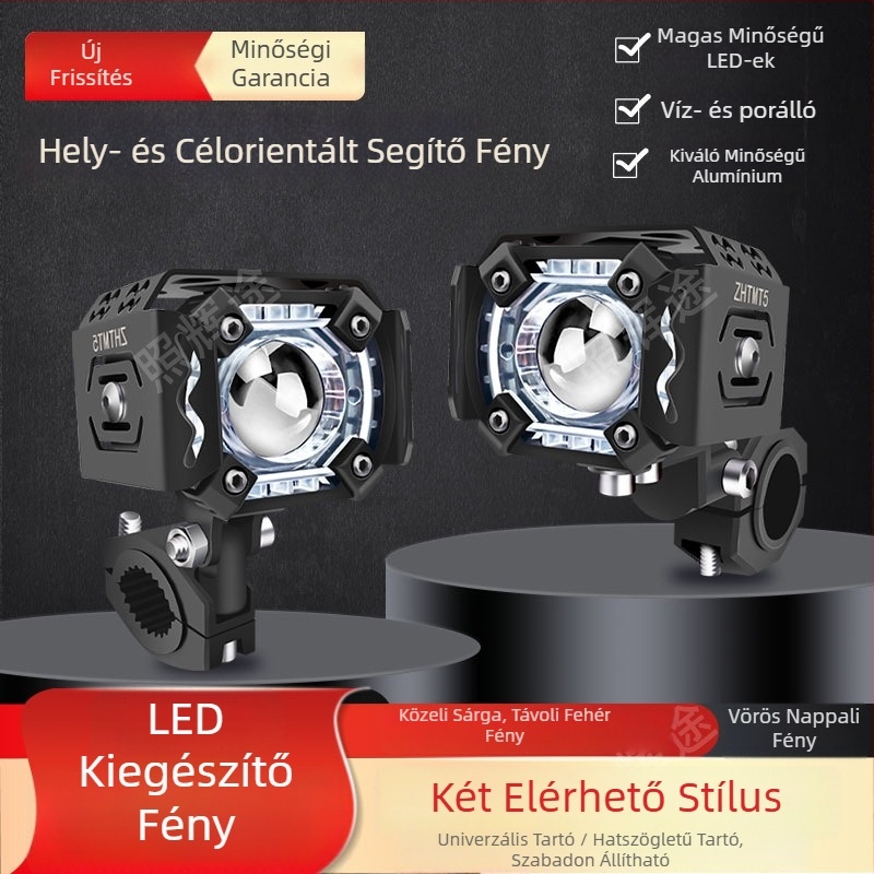 MT5 Dual-lencsés LED fényszóró motorhoz, 30W, DC12-50V, alumínium ház
