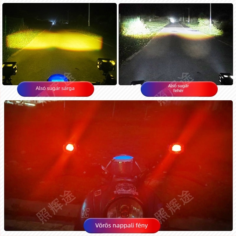 MT5 Dual-lencsés LED fényszóró motorhoz, 30W, DC12-50V, alumínium ház