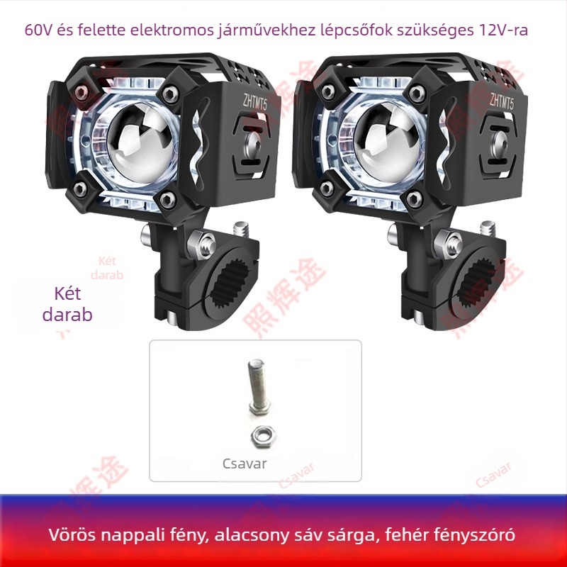 MT5 Dual-lencsés LED fényszóró motorhoz, 30W, DC12-50V, alumínium ház