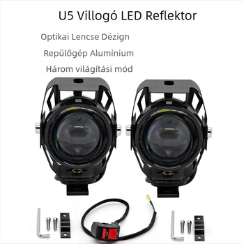 Külső LED reflektor autókhoz és motorkerékpárokhoz, U5 modell, 1500 lm, 10 W, 9-60 V, IP67