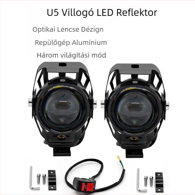 Külső LED reflektor autókhoz és motorkerékpárokhoz, U5 modell, 1500 lm, 10 W, 9-60 V, IP67