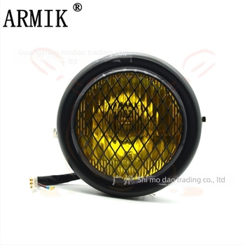 ARMIK MD-FGDD-015 Motorkerékpár fényszóró — 12V, 35W halogén, rácsos kivitel, fém és üveg