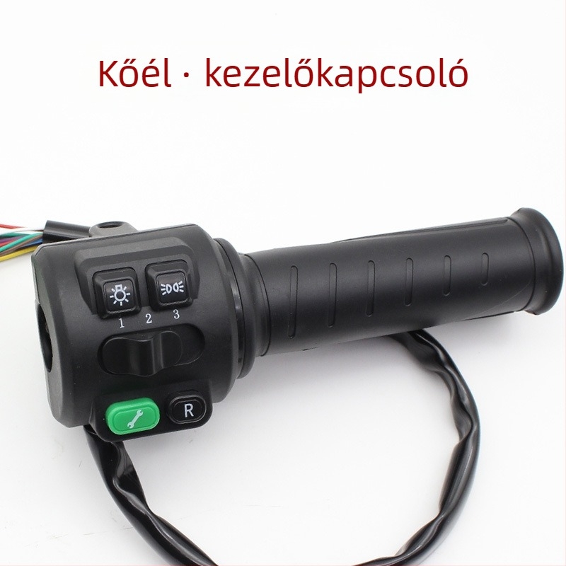 Elektromos jármű kormánykapcsoló egység gázpedállal, kürttel, fényszóróval és vészjelzővel