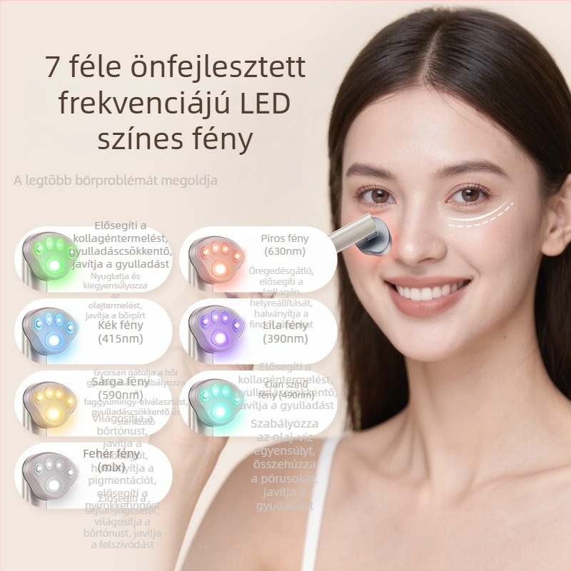 Többfunkciós szemkörnyéki szépségápolási eszköz színes fénnyel és mikroáram-masszázzsal