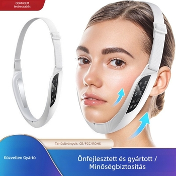 Mikroáram EMS arcápoló készülék távirányítóval, forró tömörítéses masszázs a V-arc lifthez, LED fényterápia, ABS burkolat, modell 106D36