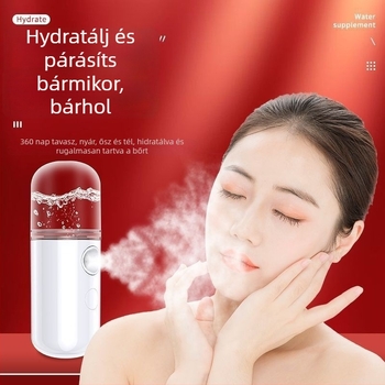 Hordozható arcbőr hidratáló készülék permetezővel – 1 sebesség, hideg permet, ABS burkolat, ködidő ≤10 s, beépített akkumulátor