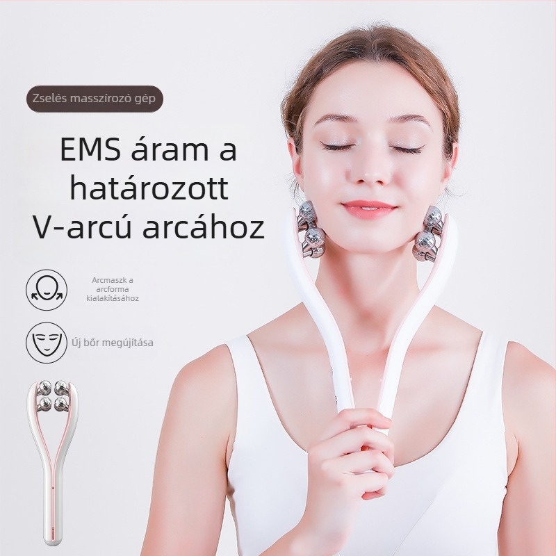 Shuxing EMS mikroáramú arcmasszírozó görgővel – V-alak formázására és liftingre, ABS ház, modell 9101928, 2024 tavaszán megjelenés, CE ROHS FCC