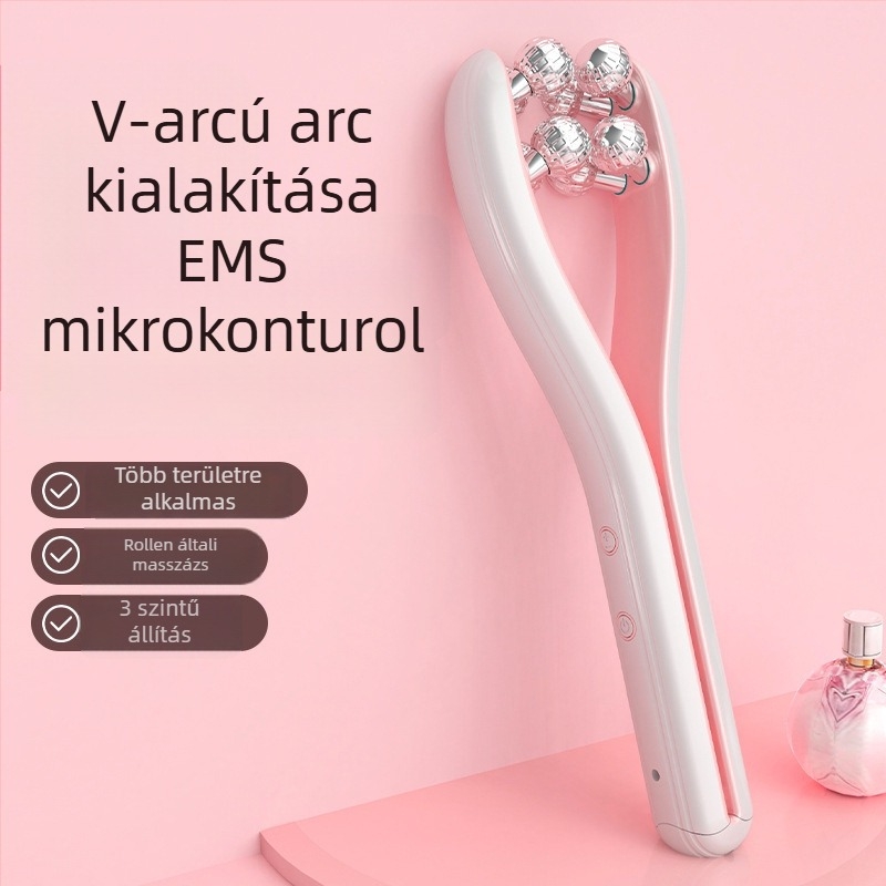 Shuxing EMS mikroáramú arcmasszírozó görgővel – V-alak formázására és liftingre, ABS ház, modell 9101928, 2024 tavaszán megjelenés, CE ROHS FCC