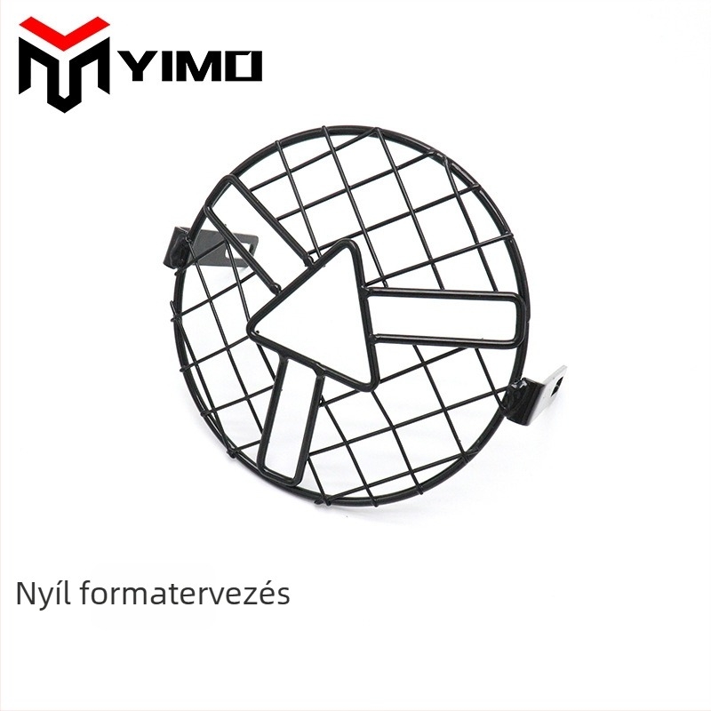 Fém fényszórófedél motorkerékpárhoz, univerzális illeszkedés, rácsos védő, védelmi szint A