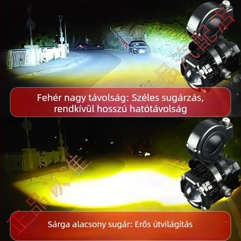 Motorkerékpár fényszóró Démon Szem effektussal, rendkívül fényes, távoli és közel irányú fénysugár, LED módosítás, villogó üzemmód