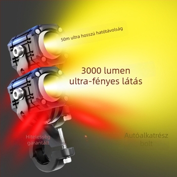 Motorkerékpár fényszóró Démon Szem effektussal, rendkívül fényes, távoli és közel irányú fénysugár, LED módosítás, villogó üzemmód