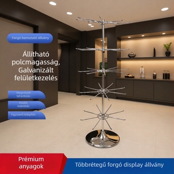 Háromszintes forgó ékszerkijelző állvány kör alapú