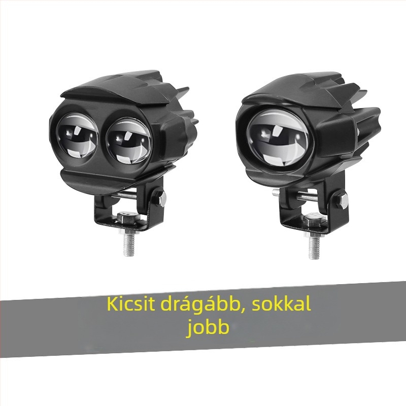 Motorkerékpár spotlámpa kettős lencsével, LED 20W, 12-80V, 3000-4000 lm, IP68