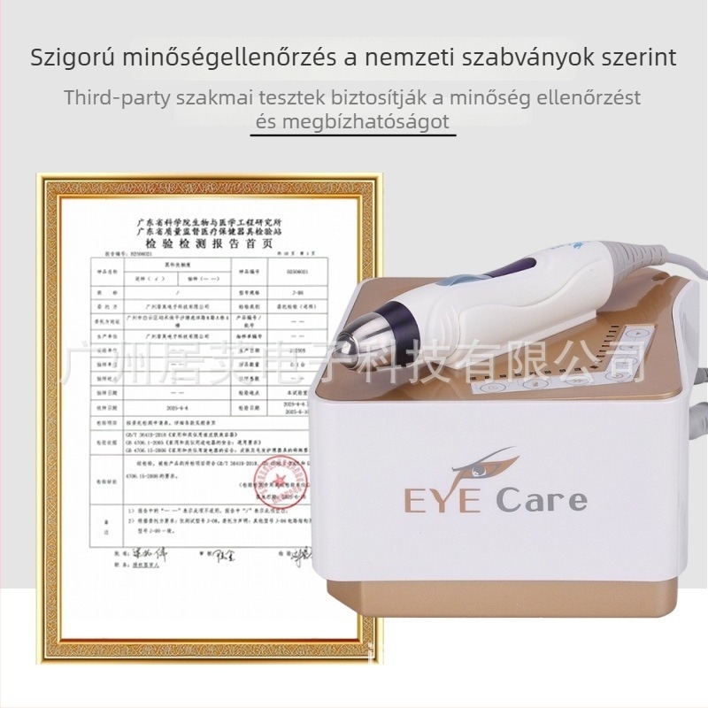 Szemkörüli szépségápoló eszköz RF-mikromelegítéssel és vibrációval, IPX1 vízálló, hordozható, beépített akkumulátor nélkül