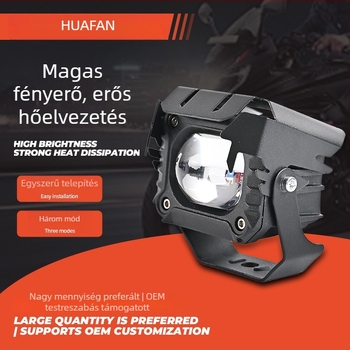 Motorkerékpár LED reflektor lencsével – alumínium ház, 30W, 9–80V, IP67, 3000lm
