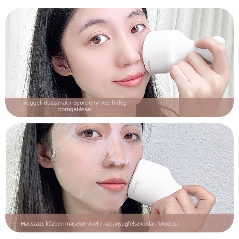 Jég-kompressziós eszköz pórusösszehúzáshoz, hordozható arckezelő eszköz, IPX-2 vízálló, napozást követő regeneráció.