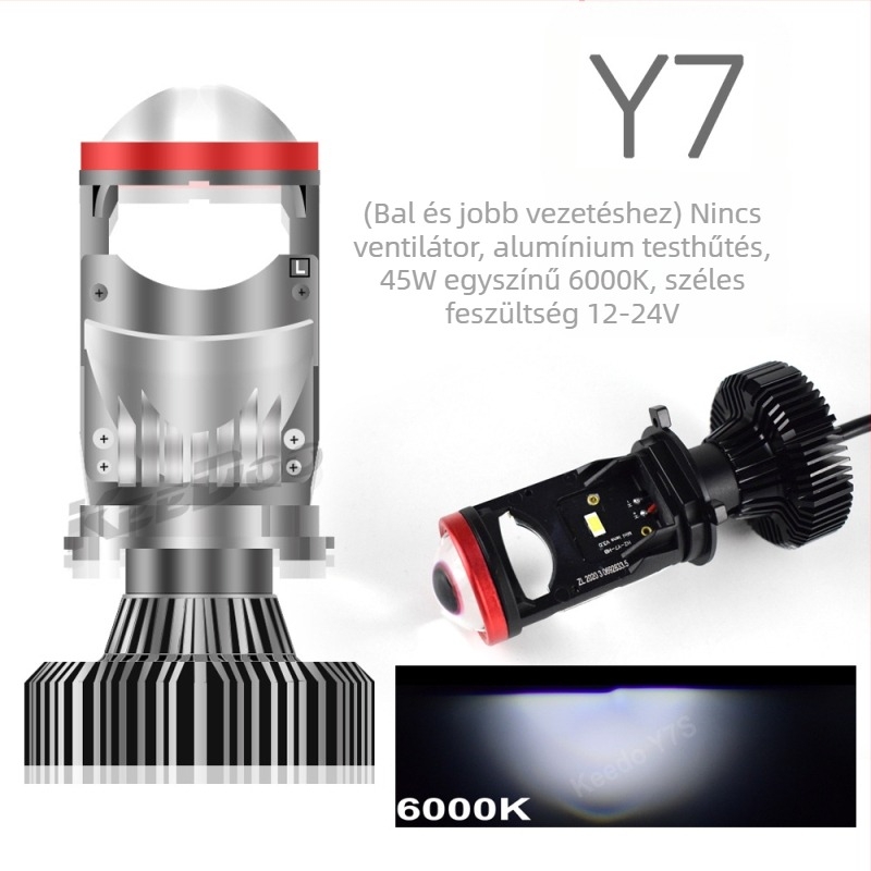 Y7D-H4 LED motorkerékpár fényszóró | 70W, 9-32V, 7200LM, IP67