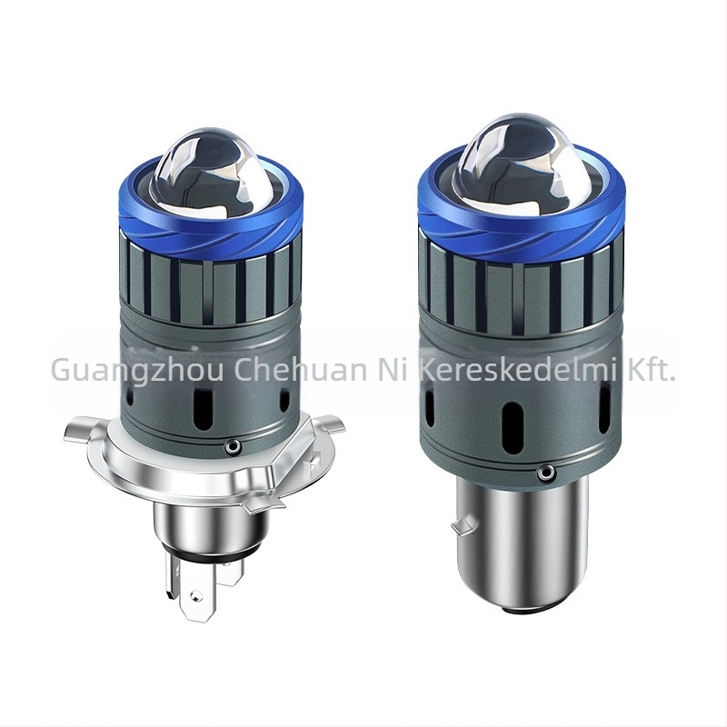 Motorkerékpár LED első fényszóró kettős lencsével, 3570 LED, 26W, 12-80V, 3120lm, kompatibilis H4/H6/BA20D