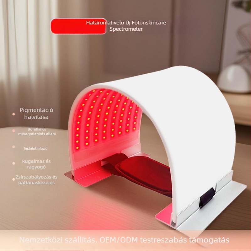 Otthoni PDT spektrométeres LED fényterápiás szépségkészülék — hordozható, beépített 2000–4000 mAh akkumulátor, IPX3 vízálló, bőrszépítés és fiatalítás