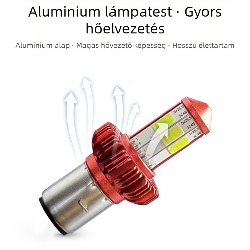 LED motorkerékpár fényszóró, alumínium ház, hatszögletű lencsés spot, 9-85V, 12W, magas védettség