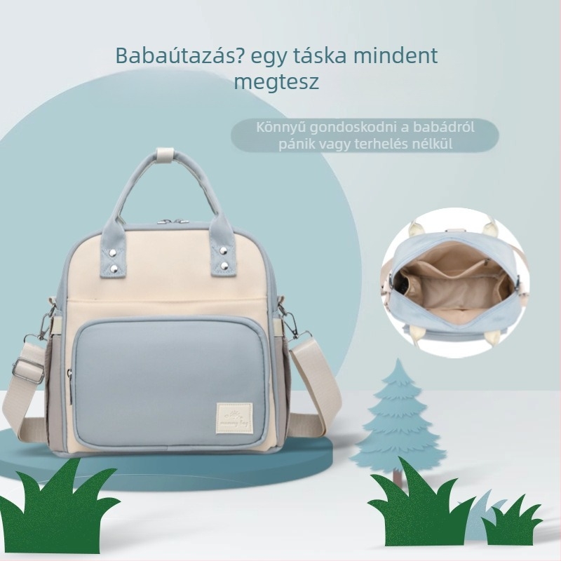 Anyai táska kimenőre – könnyű, crossbody, nagy kapacitású, Oxford anyag, vízálló, szigetelés, kapacitásbővítés, száraz/nedves elkülönítés