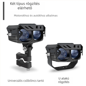 Motorkerékpár LED reflektor, L4 modell, 50W, 12-80V, ház alumíniumötvözet/PC, fedéllel