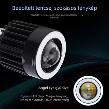 Motorkerékpár LED lencsés reflektor, alumínium test, 12V, IP67, modell Motor308