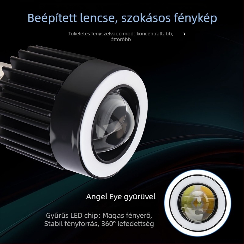 Motorkerékpár LED lencsés reflektor, alumínium test, 12V, IP67, modell Motor308