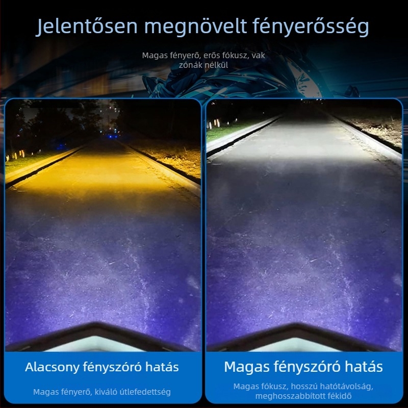 Motorkerékpár LED lencsés reflektor, alumínium test, 12V, IP67, modell Motor308