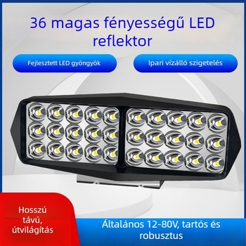 Autó LED fényszóró 12-80V, vízálló, univerzális autókhoz, teherautókhoz és motorkerékpárokhoz