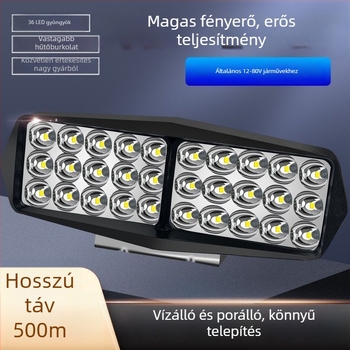Autó LED fényszóró 12-80V, vízálló, univerzális autókhoz, teherautókhoz és motorkerékpárokhoz