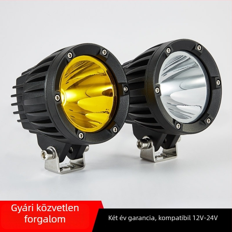 Autó- és motorkerékpár LED reflektor, 12V, 50W, LED7070, 3218 lm, IP68
